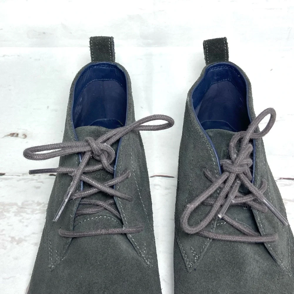 Cole Haan Grand Evolution Mens Chukka Boots Size 10M Gray ‎ Suede Lace Up